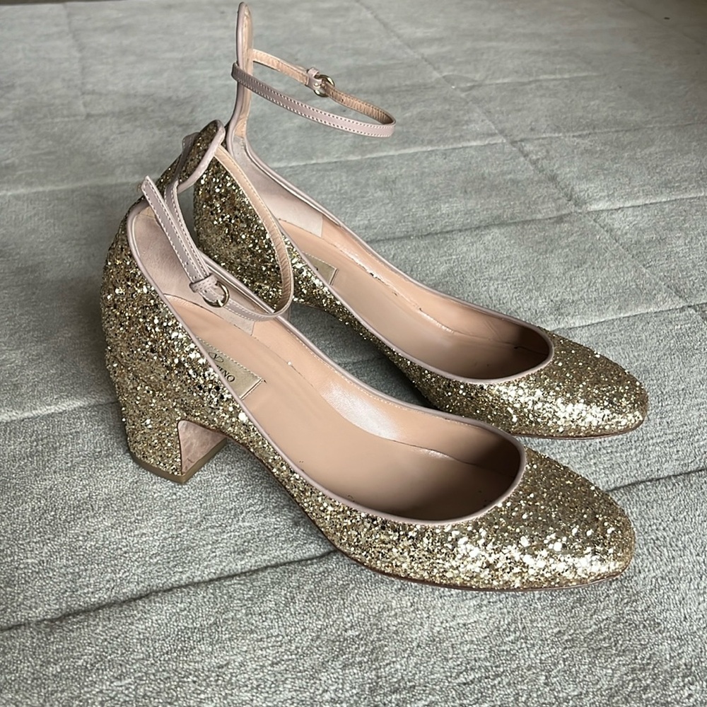 VALENTINO Tango pumps size 41 gold glitter
